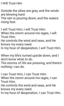 I will Trust Him