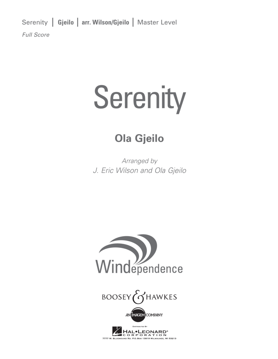 Serenity - Conductor Score (Full Score) Concert Band scores gallery preview page 1