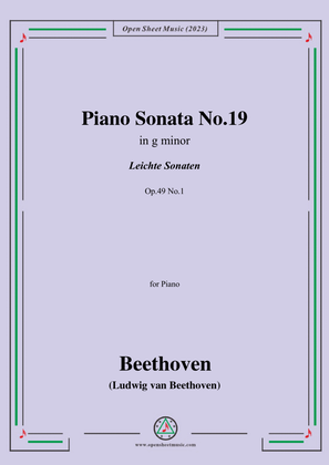 Book cover for Beethoven-Piano Sonata No.19