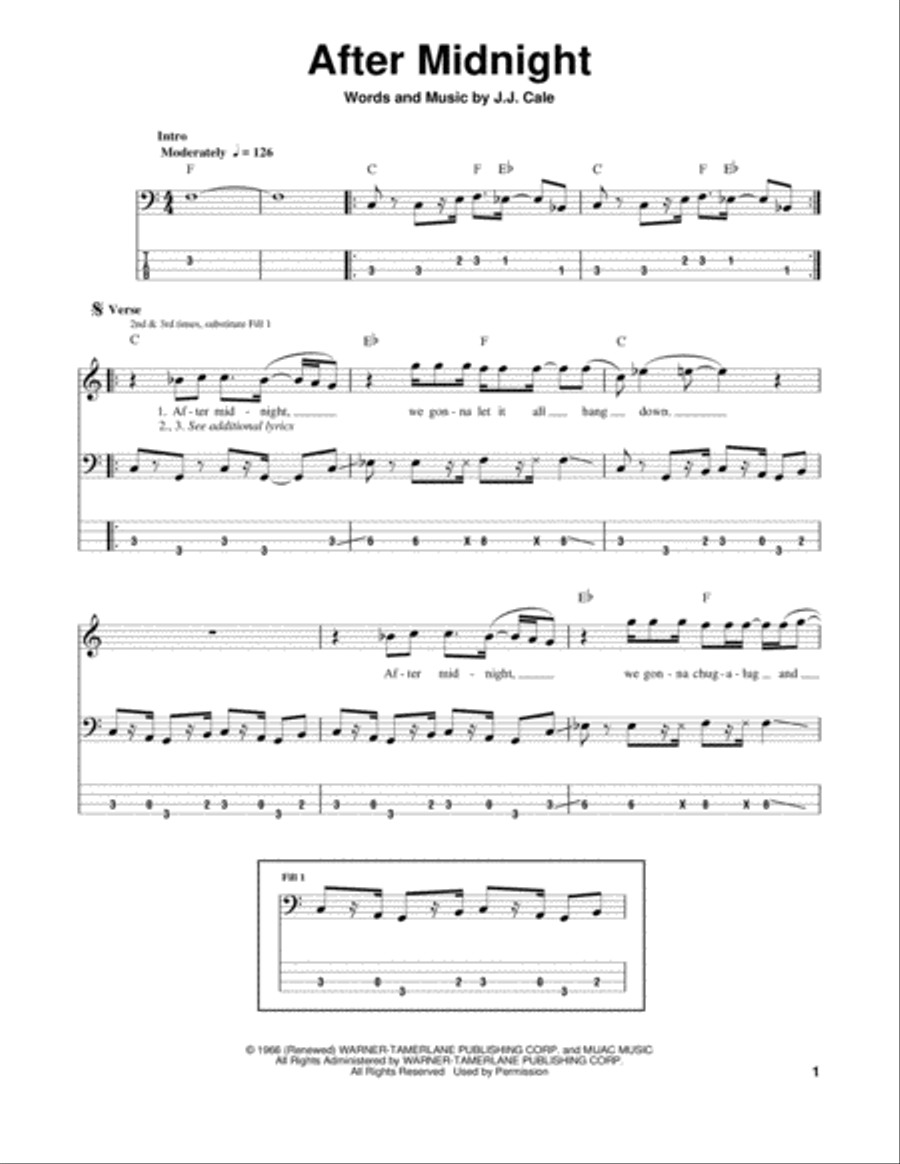 After Midnight Guitar Tablature scores gallery preview page 1