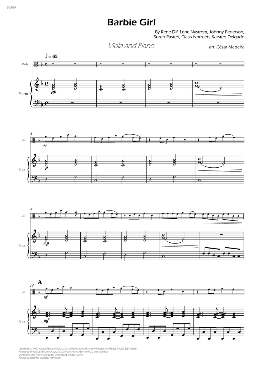 Barbie Girl Viola scores gallery preview page 3