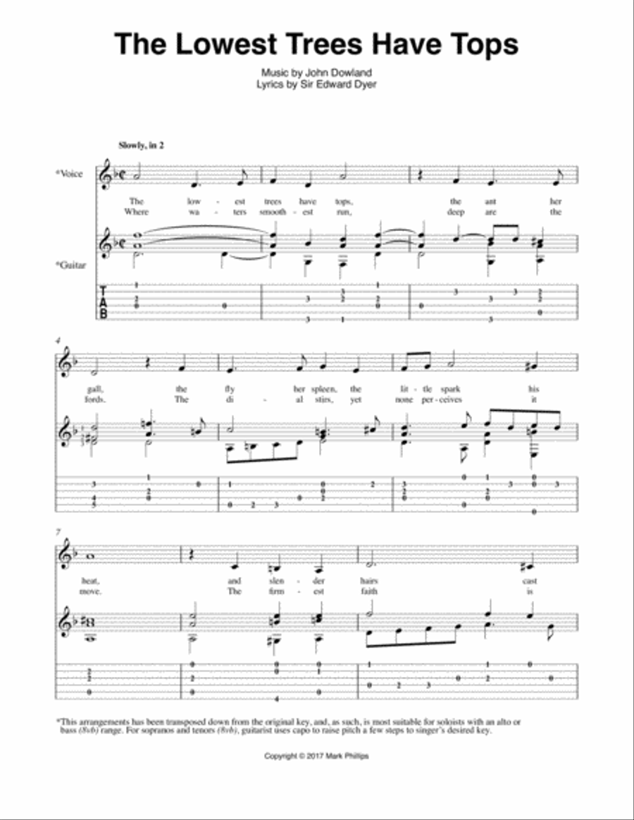 The Lowest Trees Have Tops Classical Guitar scores gallery preview page 1