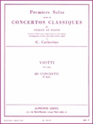 Book cover for Premier Solos Concertos Classiques - Concerto No. 22, Solo No. 1
