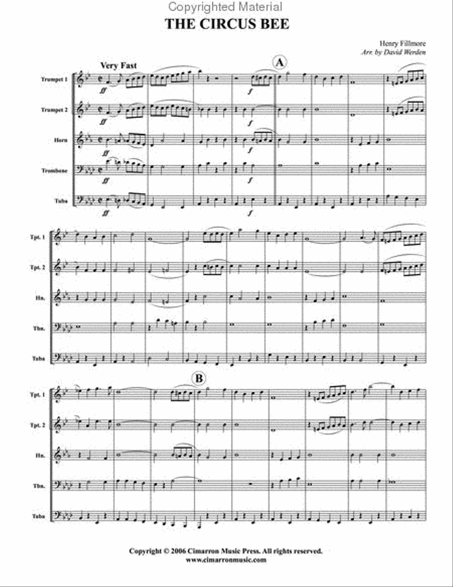 Circus Bee March Brass Quintet scores gallery preview page 2