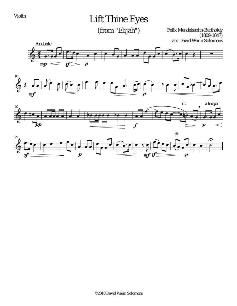 Lift thine eyes (from Elijah) for string trio String Trio scores gallery preview page 3