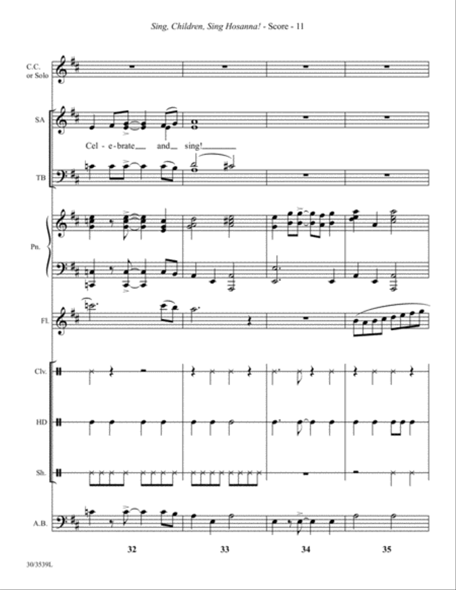 Sing, Children, Sing Hosanna! - Instrumental Ensemble Score and Parts Choir scores gallery preview page 12