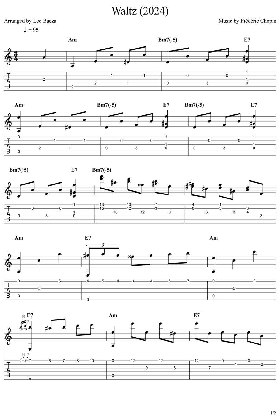 Waltz (2024) Acoustic Guitar scores gallery preview page 1
