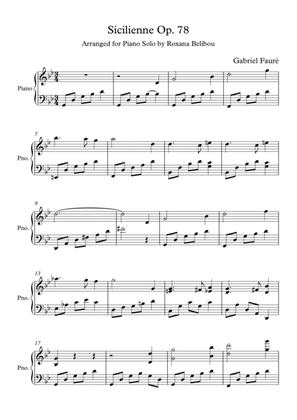 Book cover for Sicilienne Op. 78 (short version) by Gabriel Fauré Piano