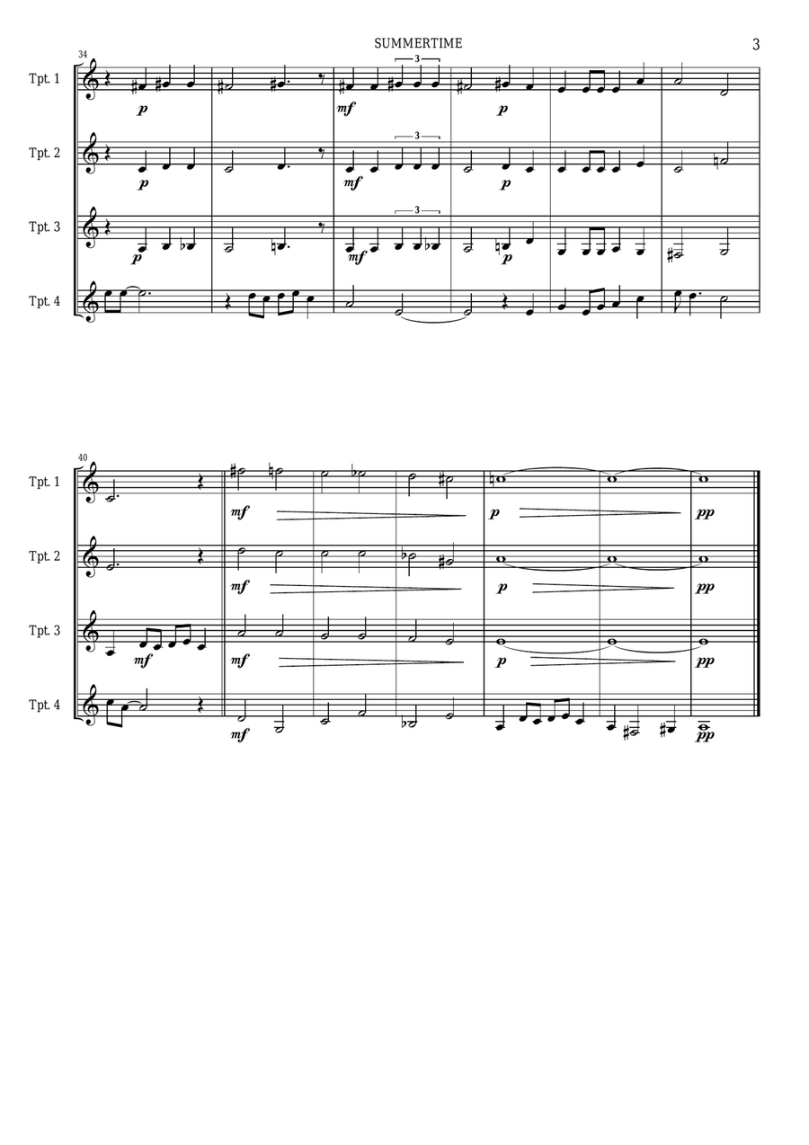 Summertime Summertime Brass Ensemble scores gallery preview page 4