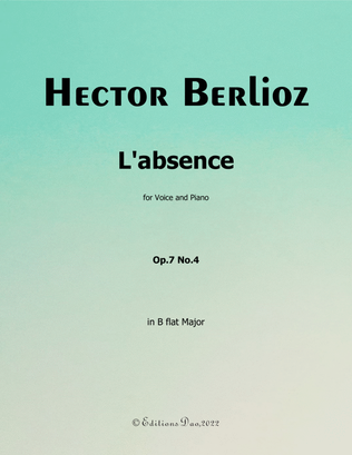 L'absence, by Berlioz, in B flat Major