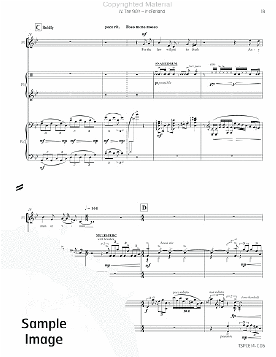5 Songs in the Age of Stupidity Percussion Ensemble scores gallery preview page 24