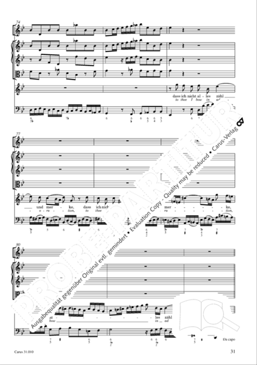Magnify the Lord, my soul (Meine Seel erhebt den Herren) 4-Part scores gallery preview page 27