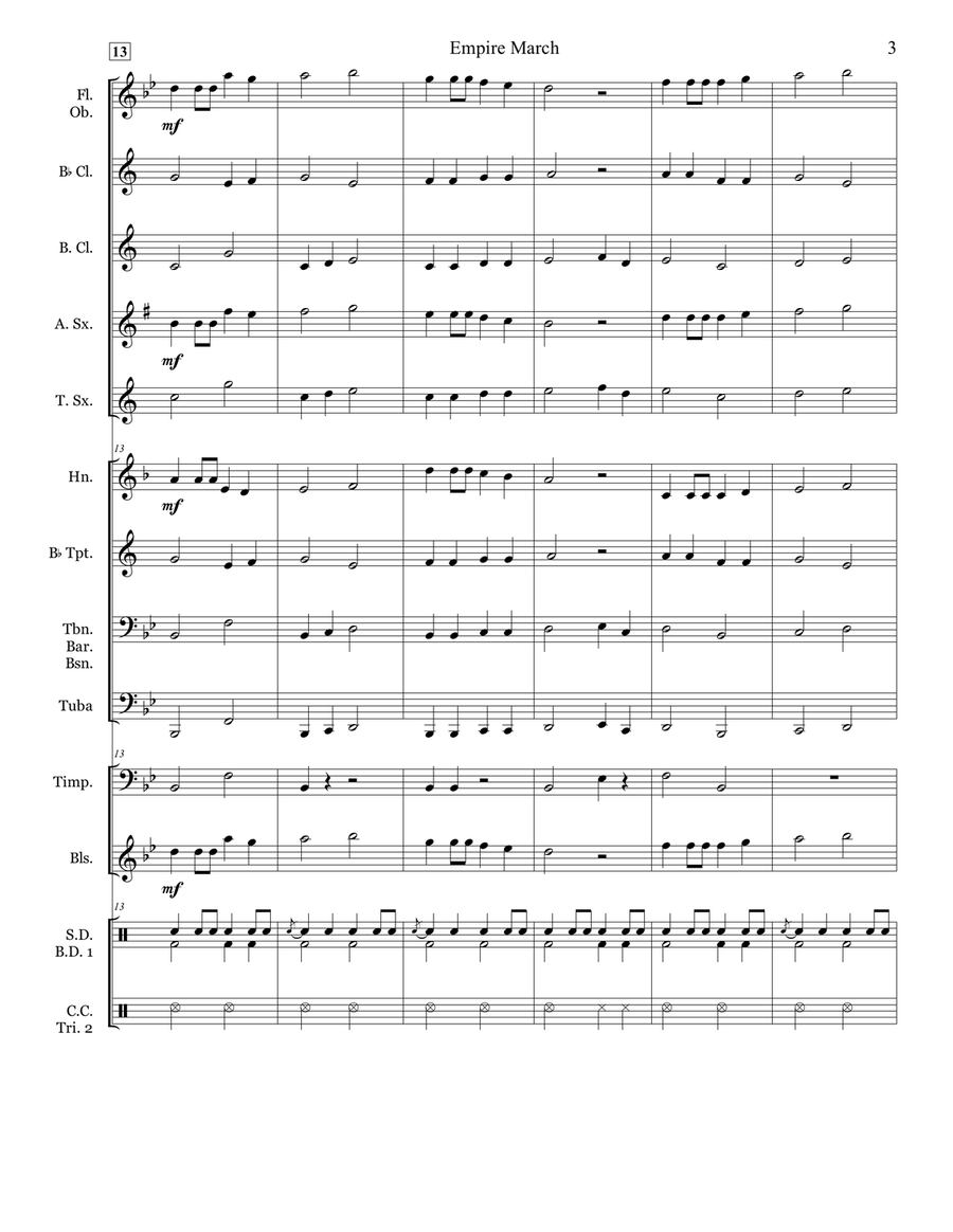 Empire March Concert Band scores gallery preview page 3