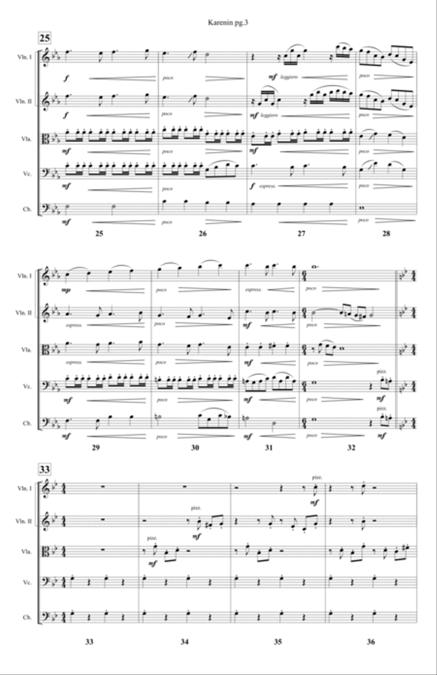 Karenin - Tone Poem for String Orchestra String Quartet scores gallery preview page 3