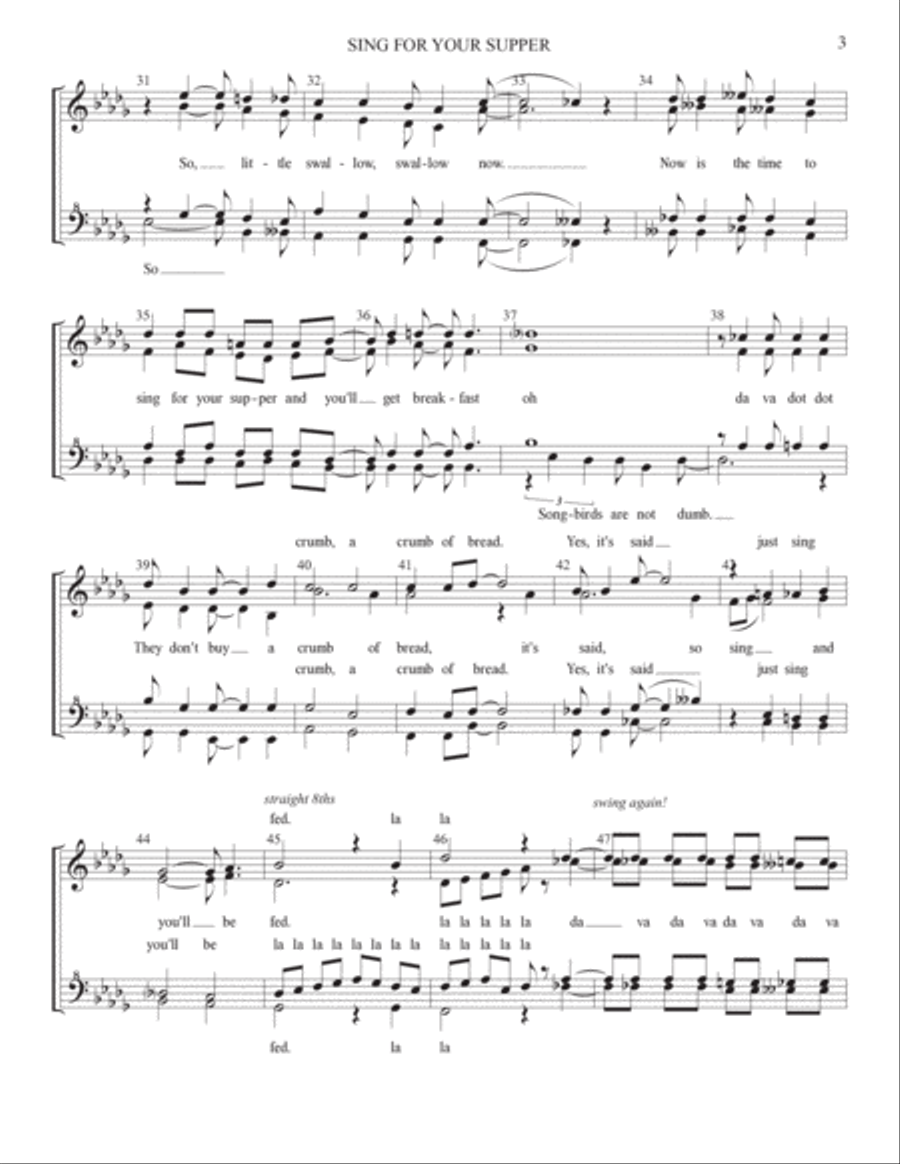 Sing For Your Supper SSAA scores gallery preview page 3