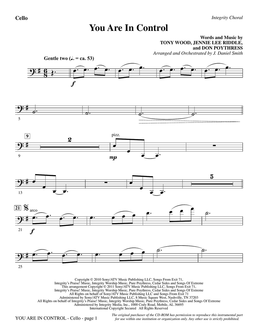 You Are In Control - Cello