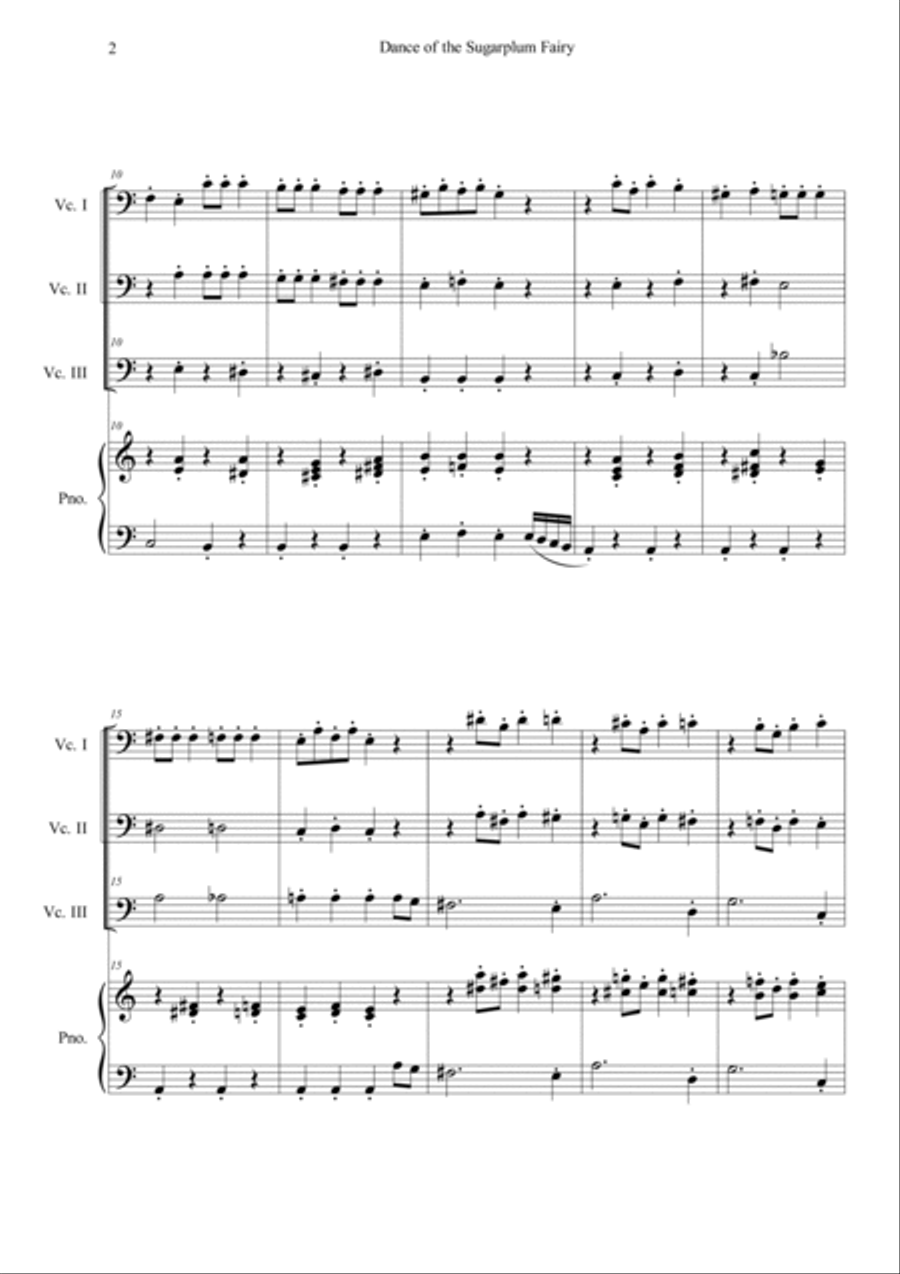 Nutcracker Op.71a - Dance Of The Sugarplum Fairy Piano Quartet scores gallery preview page 2