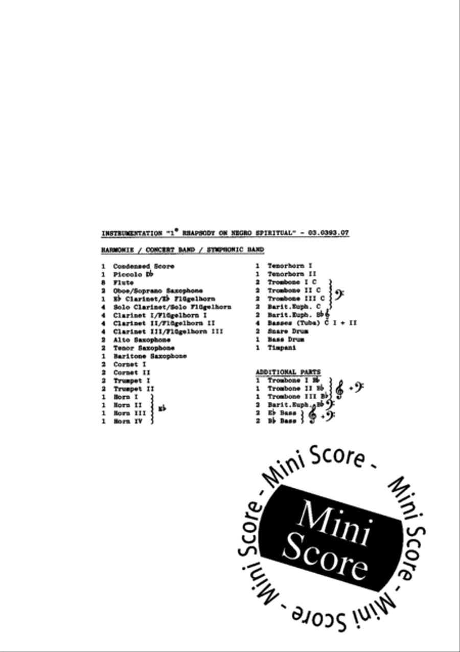 1e Rhapsody on Negro Spirituals Concert Band scores gallery preview page 4