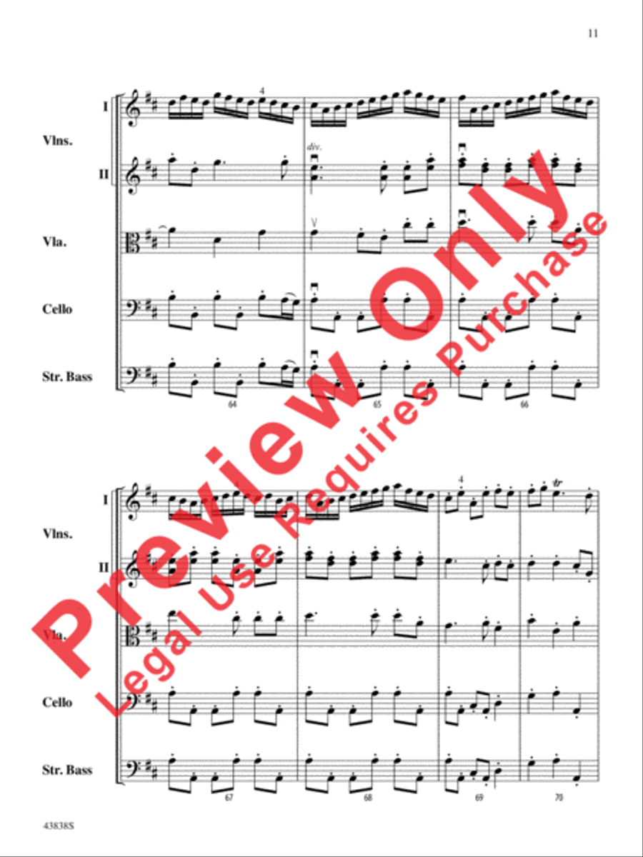 Royal Fireworks Overture String Orchestra scores gallery preview page 12