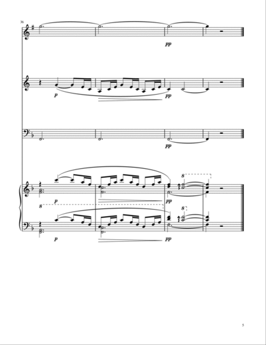 La fille aux cheveux de lin - Debussy - Brass Trio w/ Piano Brass Trio scores gallery preview page 5