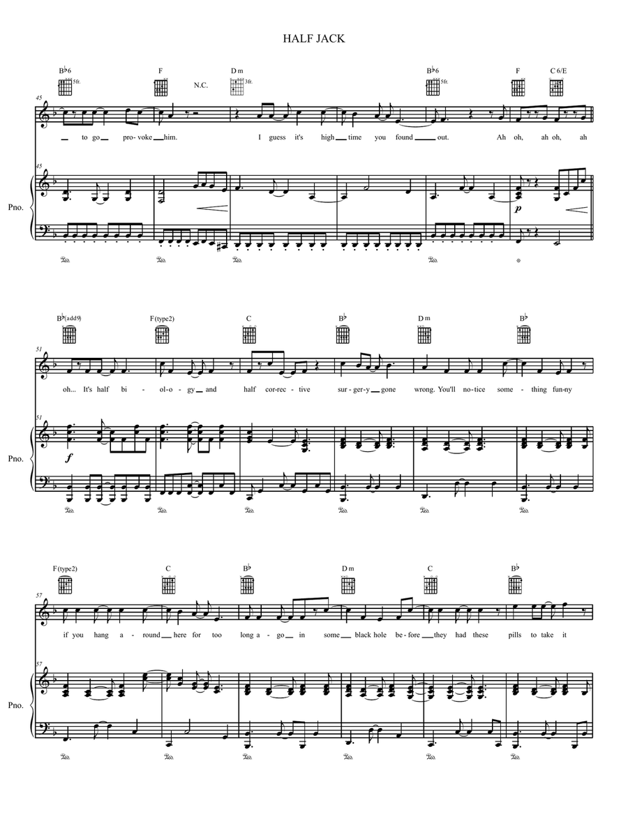 Half Jack Half Jack Piano, Vocal, Guitar scores gallery preview page 3