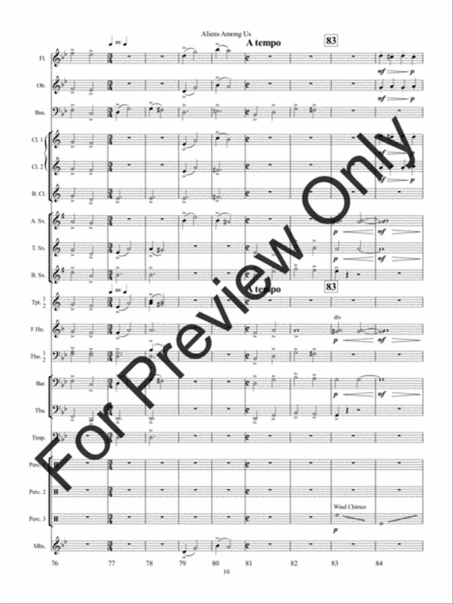 Aliens Among Us Concert Band scores gallery preview page 14