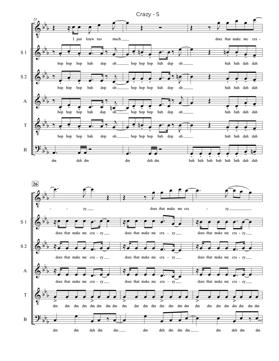 Crazy 4-Part scores gallery preview page 5