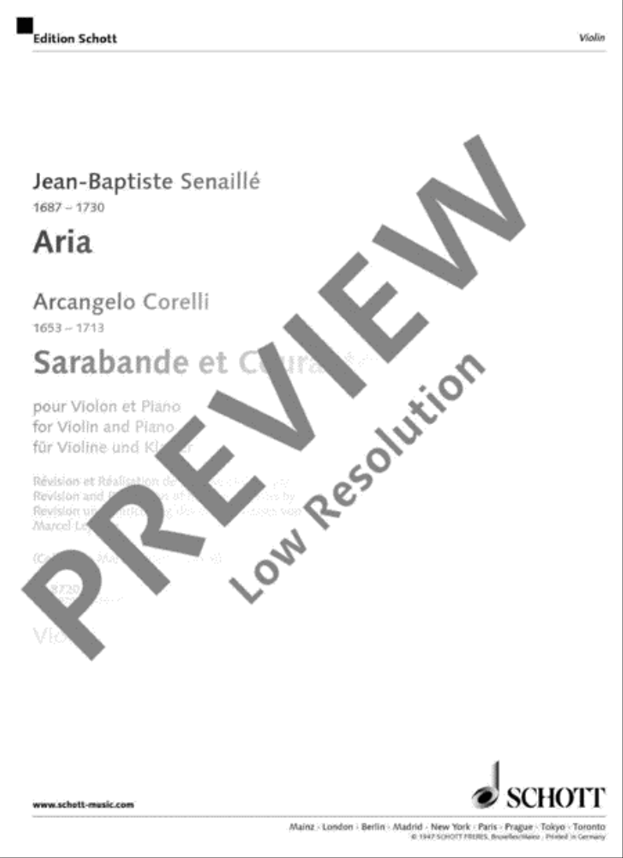Aria/Sarabande et Courante Violin Solo scores gallery preview page 10