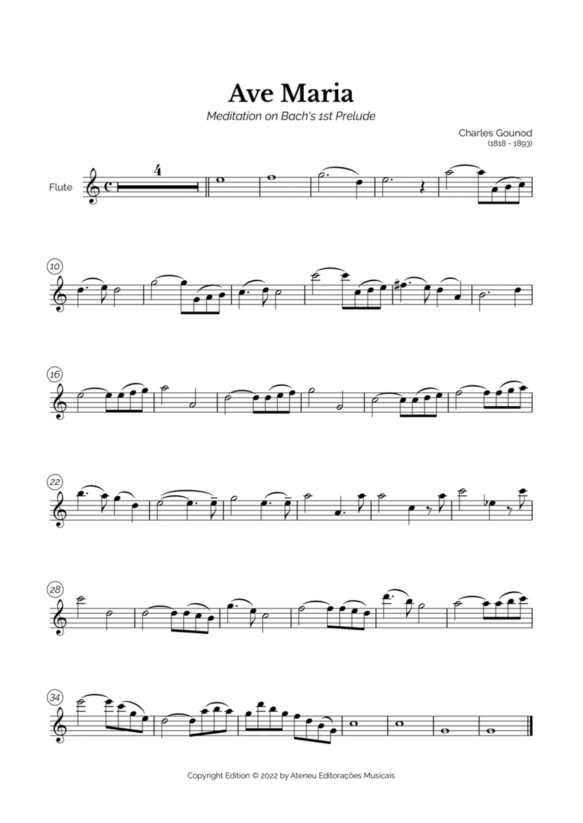 Ave Maria (Charles Gounod) for Easy Flute image number null