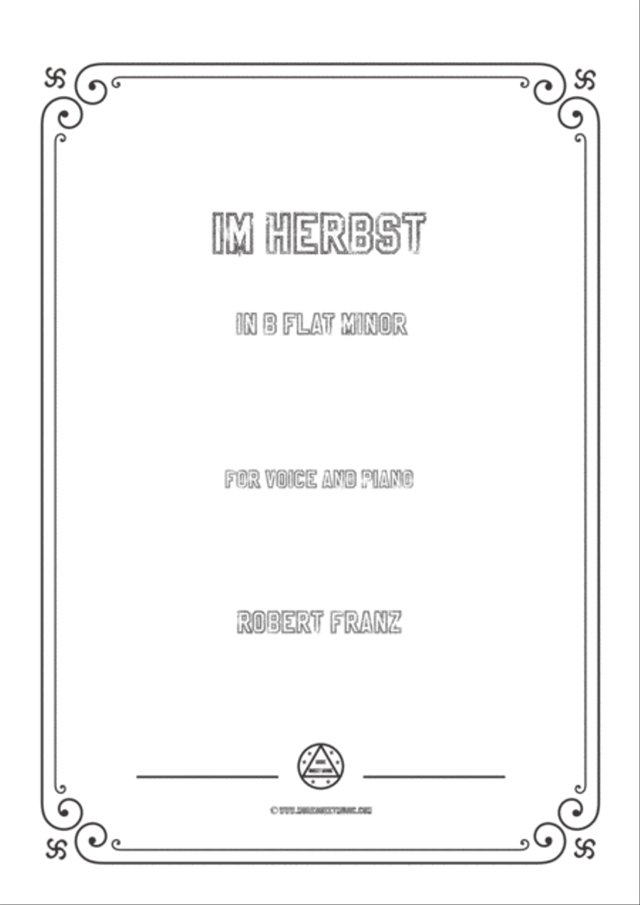 Franz-Im Herbst in b flat minor,for voice and piano Voice Solo scores gallery preview page 1