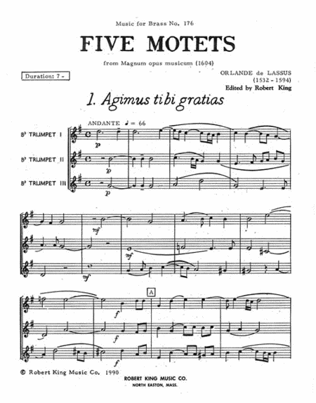 5 Motets From 'magnus Opus Musicum' (trumpets 3)
