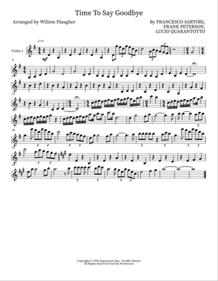 Time To Say Goodbye Small Ensemble scores gallery preview page 4