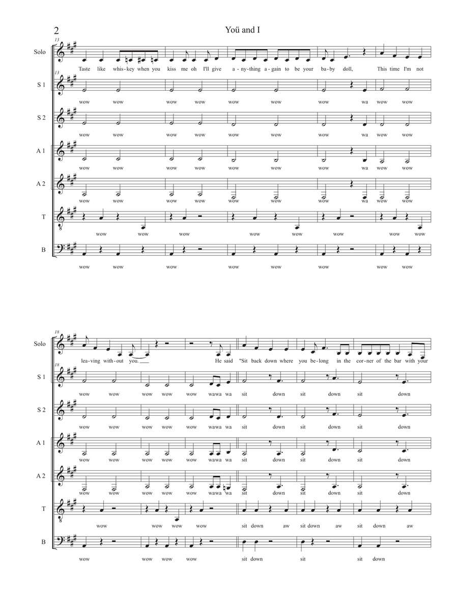 You And I 4-Part scores gallery preview page 2