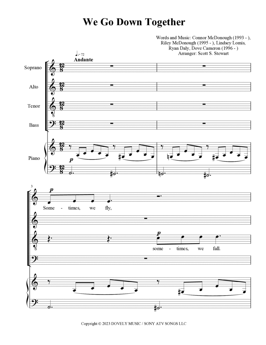 We Go Down Together We Go Down Together 4-Part scores gallery preview page 1