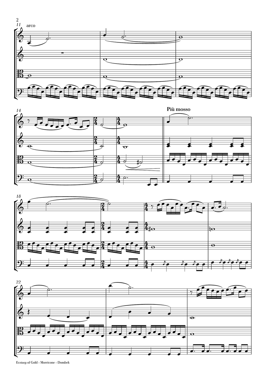 The Ecstasy Of Gold from THE GOOD, THE BAD AND THE UGLY String Quartet scores gallery preview page 2