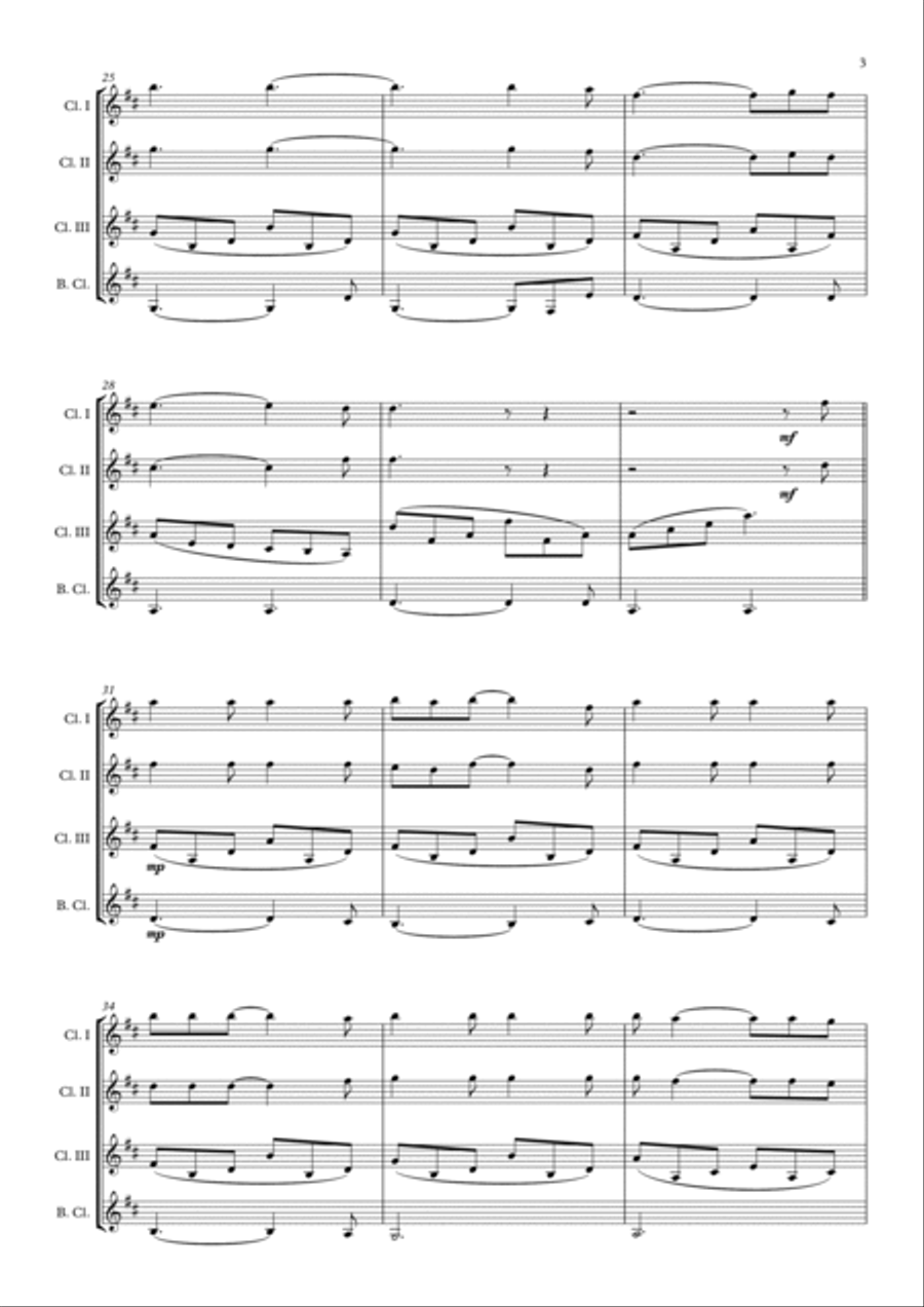 Hallelujah Woodwind Quartet scores gallery preview page 3