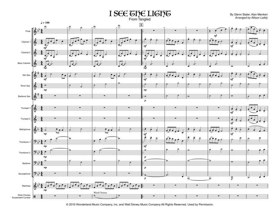 I See The Light I See The Light Marching Band scores gallery preview page 1
