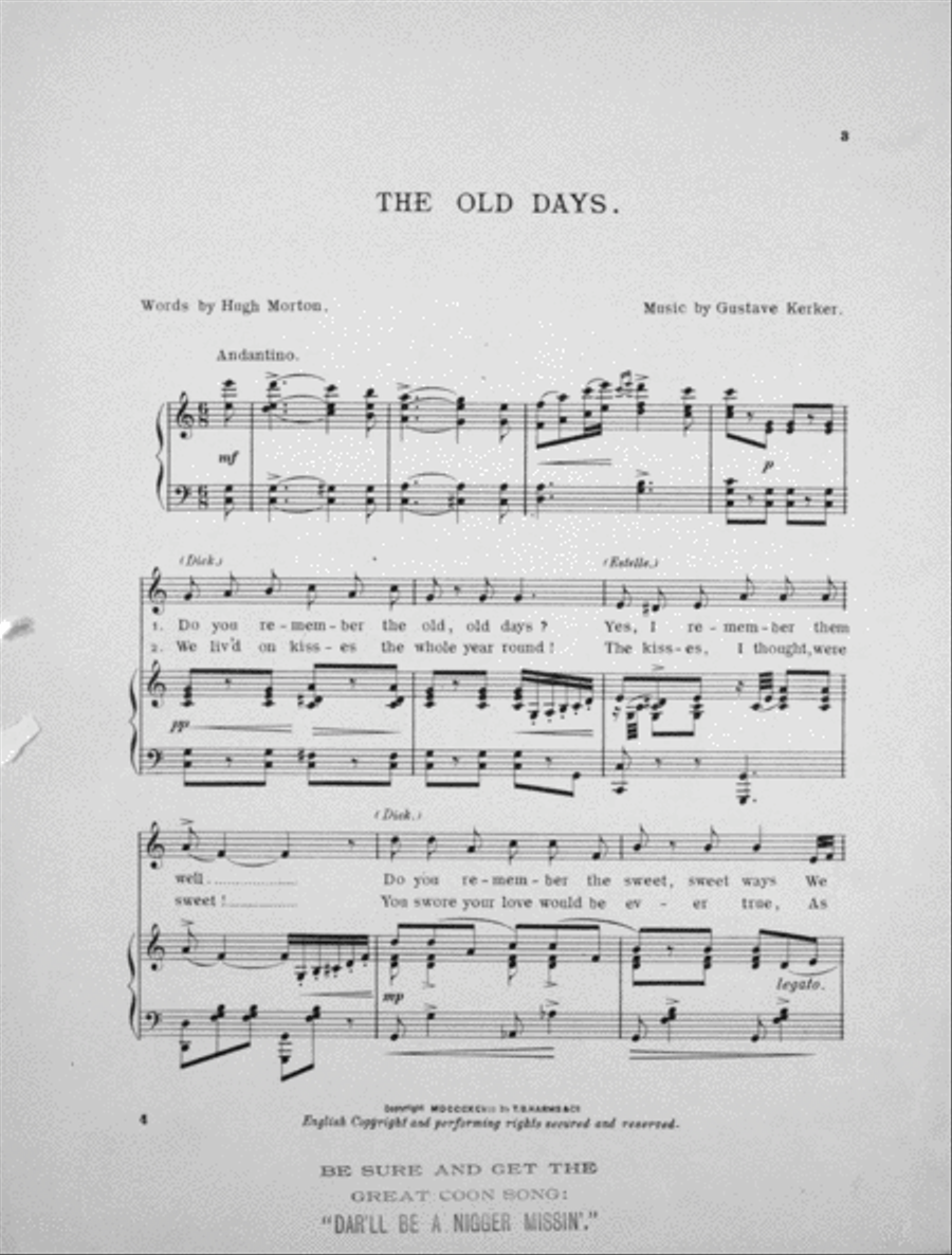 The Telephone Girl. The Old Days Voice scores gallery preview page 2