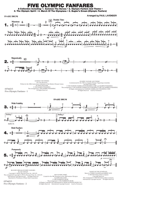 Five Olympic Fanfares - Snare Drum