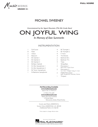 Book cover for On Joyful Wing - Full Score