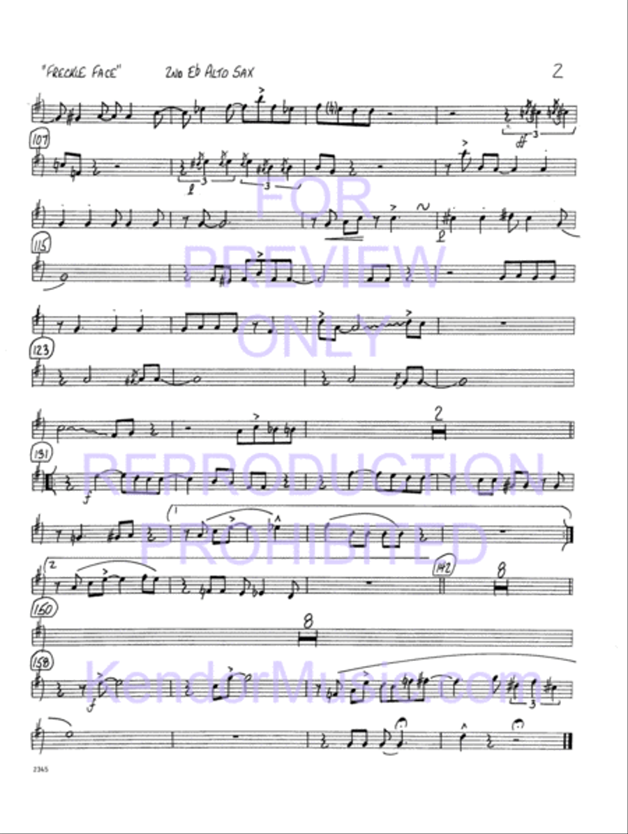 Freckle Face (Full Score) Jazz Ensemble scores gallery preview page 17
