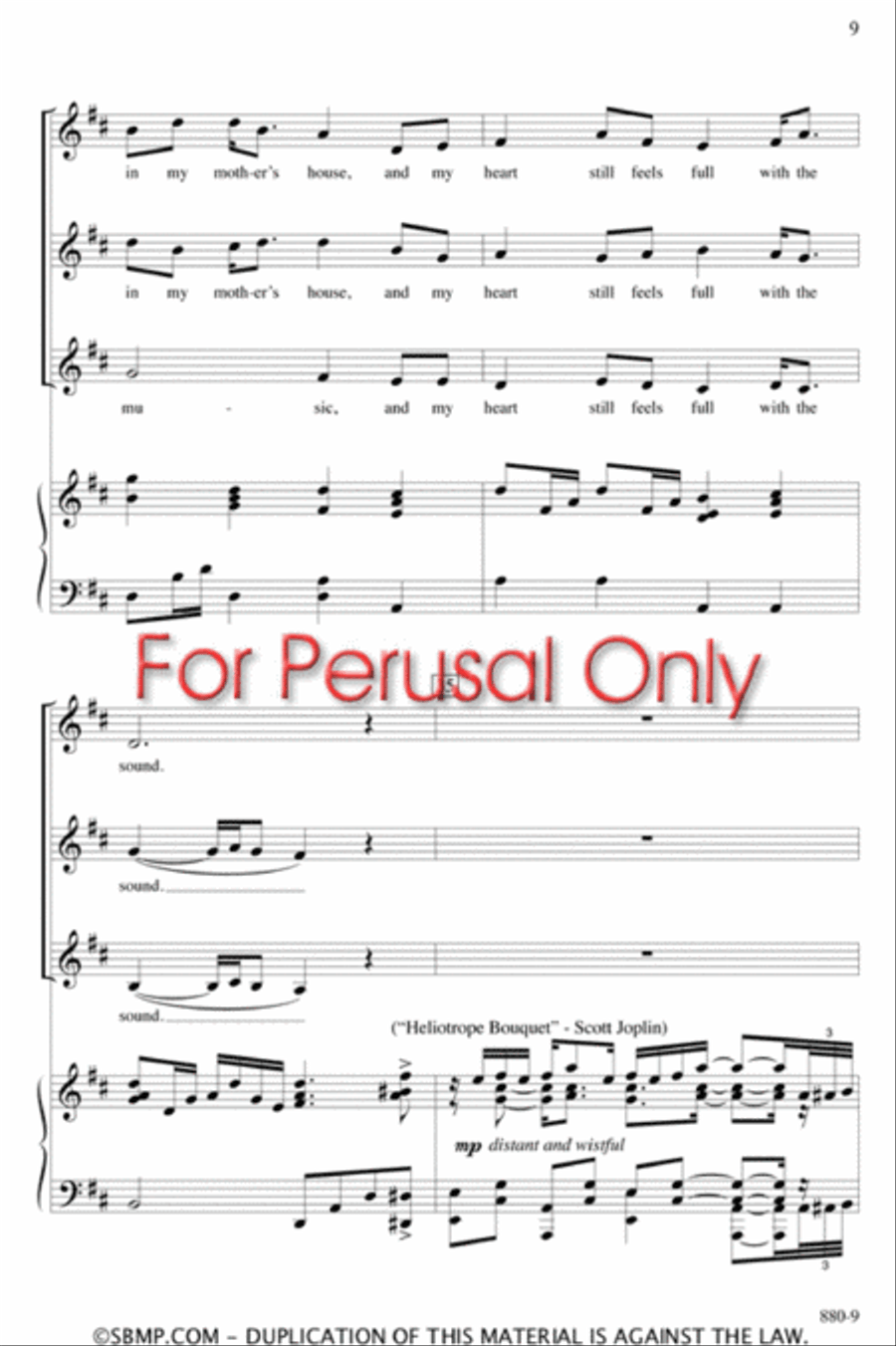 Music in My Mother's House - SSAA Octavo SSAA scores gallery preview page 8