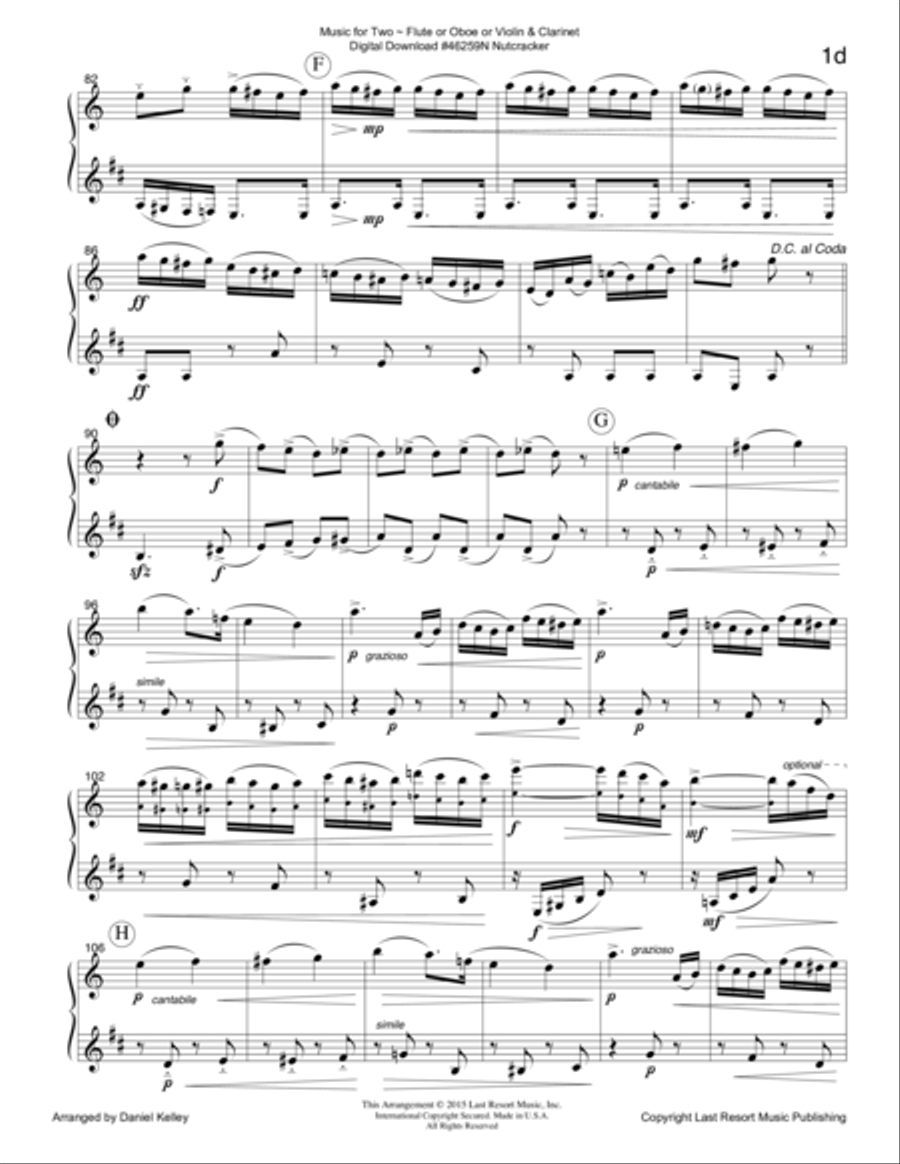 The Nutcracker - Duet - for Flute or Oboe or Violin & Clarinet - Music for Two Small Ensemble scores gallery preview page 5