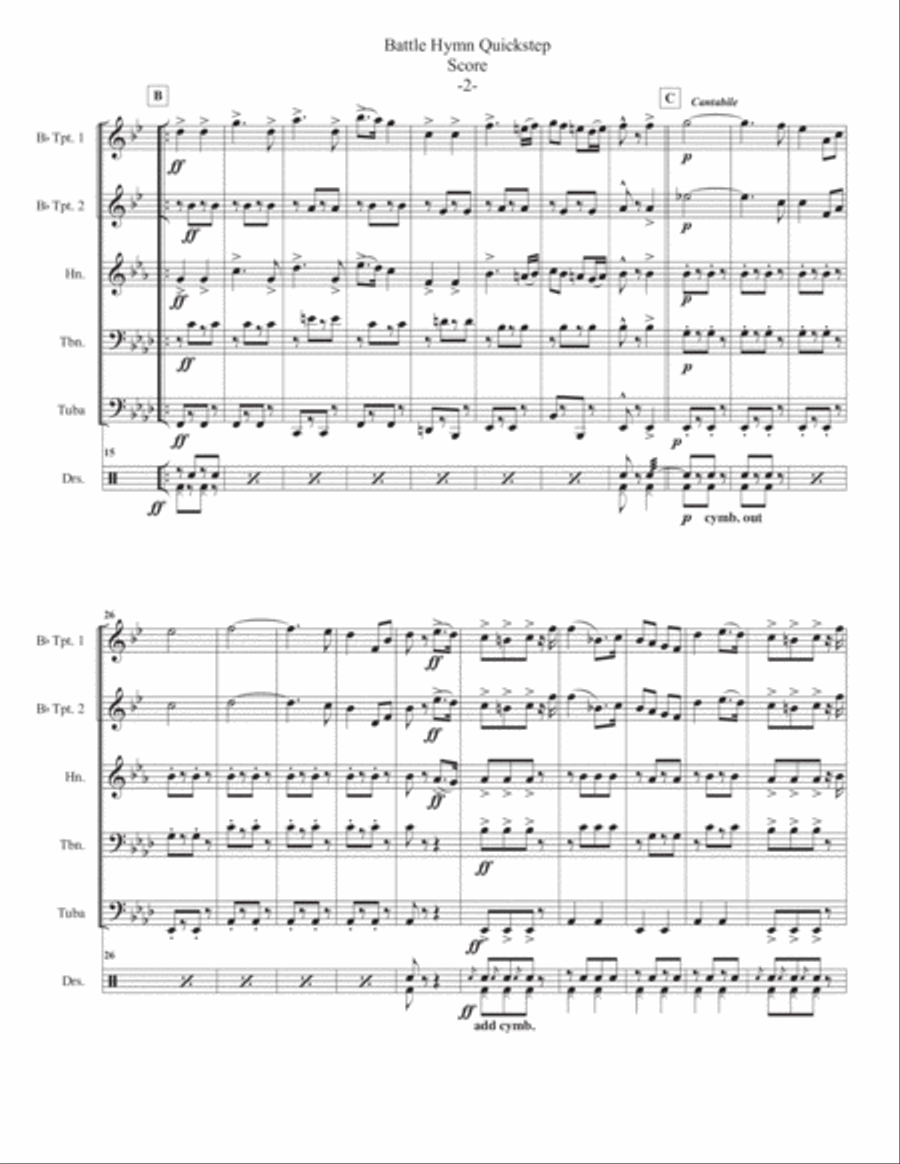 Battle Hymn of the Republic Quickstep (Civil War Brass Quintet Series) Brass Quintet scores gallery preview page 4