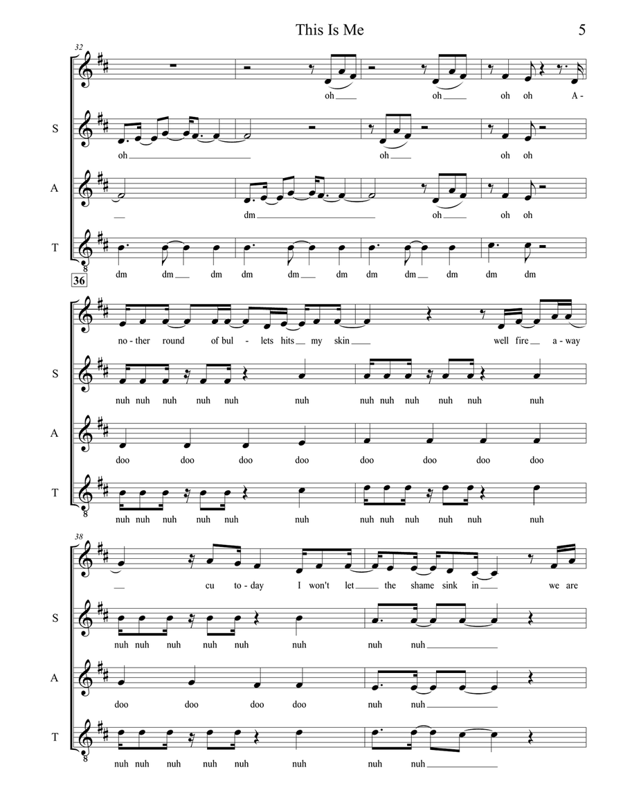 This Is Me 3-Part scores gallery preview page 5