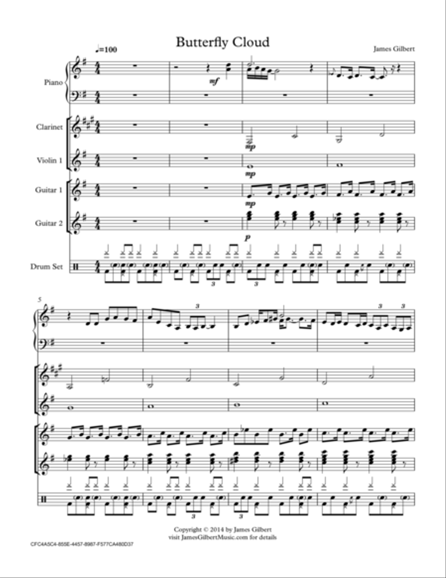 Butterfly Cloud Small Ensemble scores gallery preview page 1
