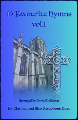 Book cover for 16 Favourite Hymns Vol.1 for Clarinet and Alto Saxophone Duet