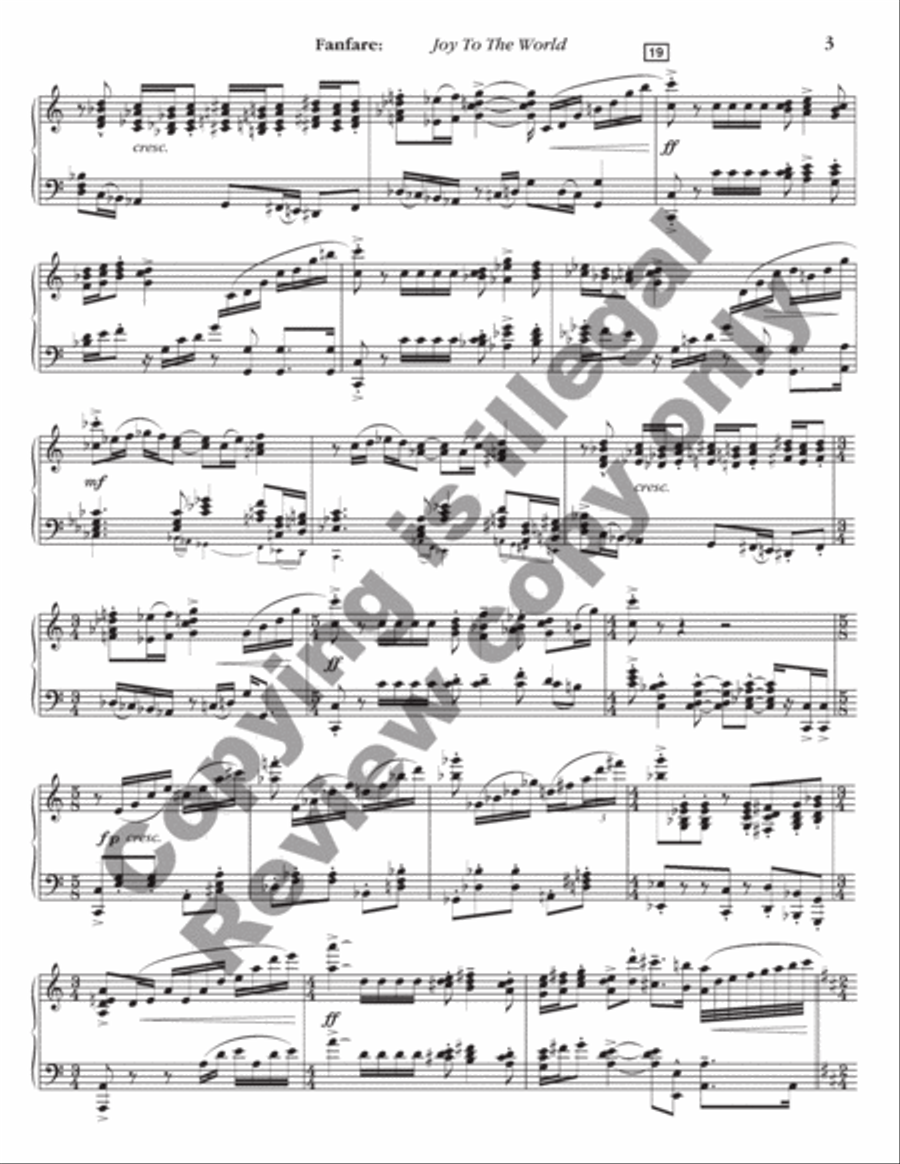 Fanfare: Joy to the World (Choral Score) TTBB scores gallery preview page 4
