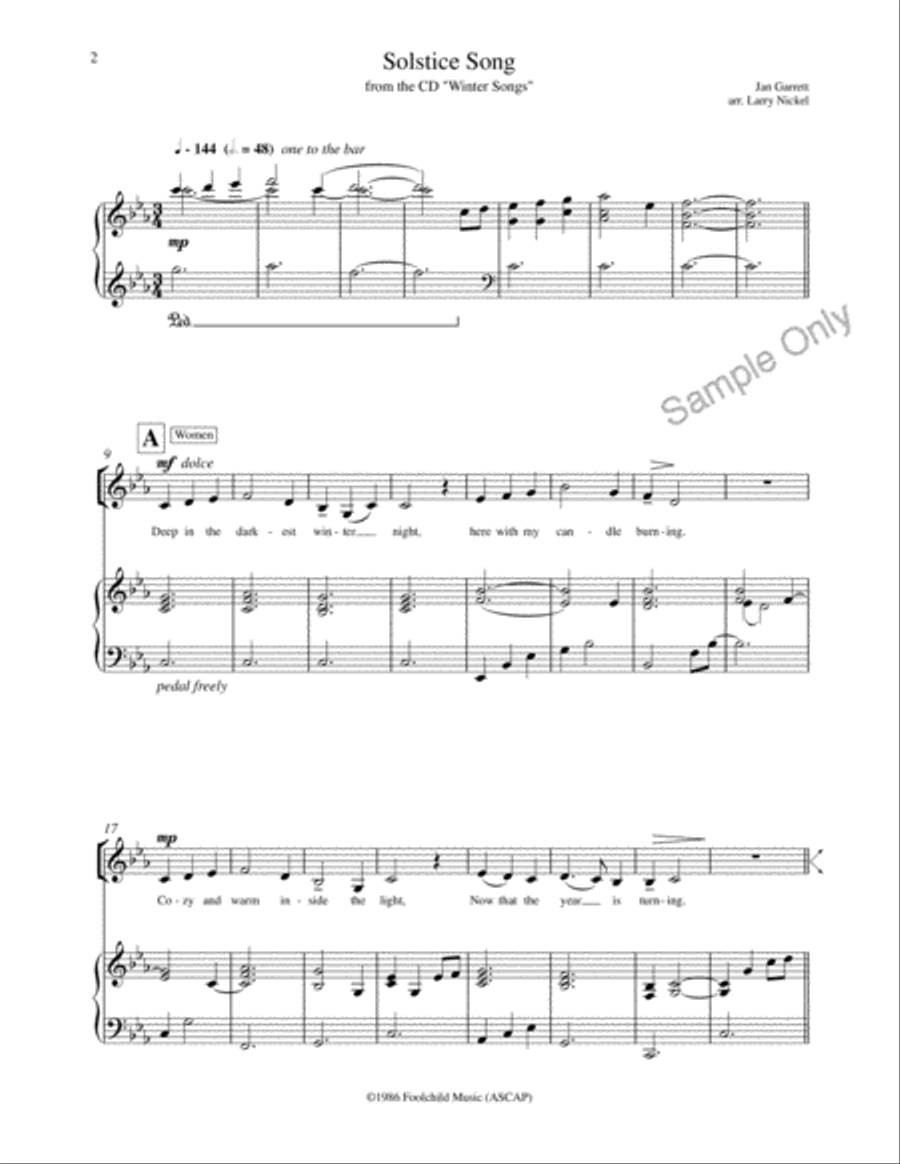 Solstice Song 4-Part scores gallery preview page 2