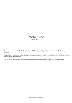 Book cover for Winter Song (extended) (for solo guitar)